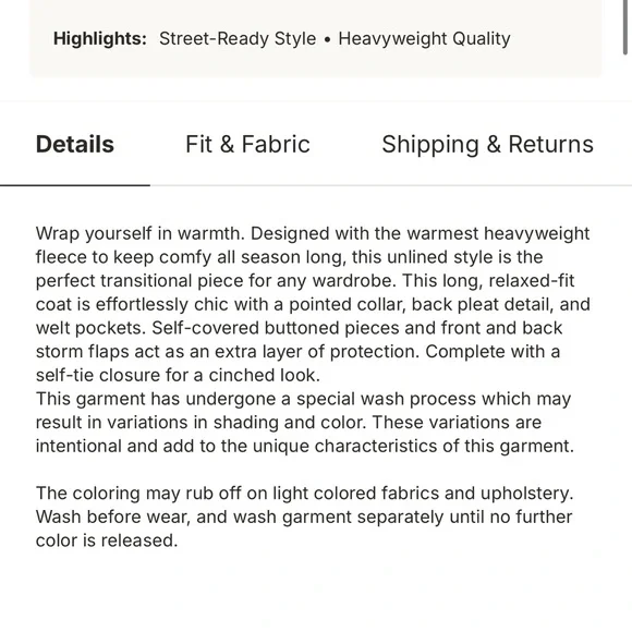 SKIMS Boyfriend Fleece Oversized Trench Coat Onyx Black Size 2X NWT - Picture 13 of 13